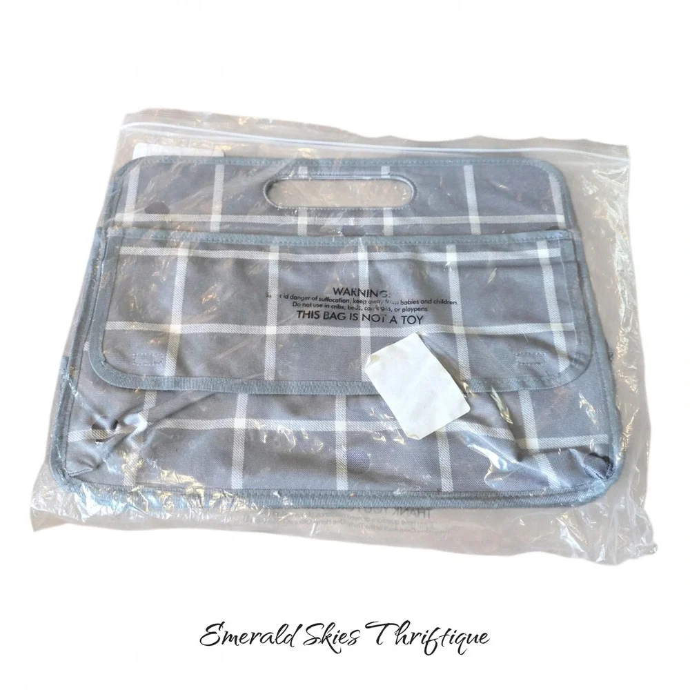 Thirty One Deluxe Double Duty Caddy Storage Organizer windowpane plaid free ship